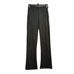 Free People Green & Blue Slight Flare Pants | Size 0